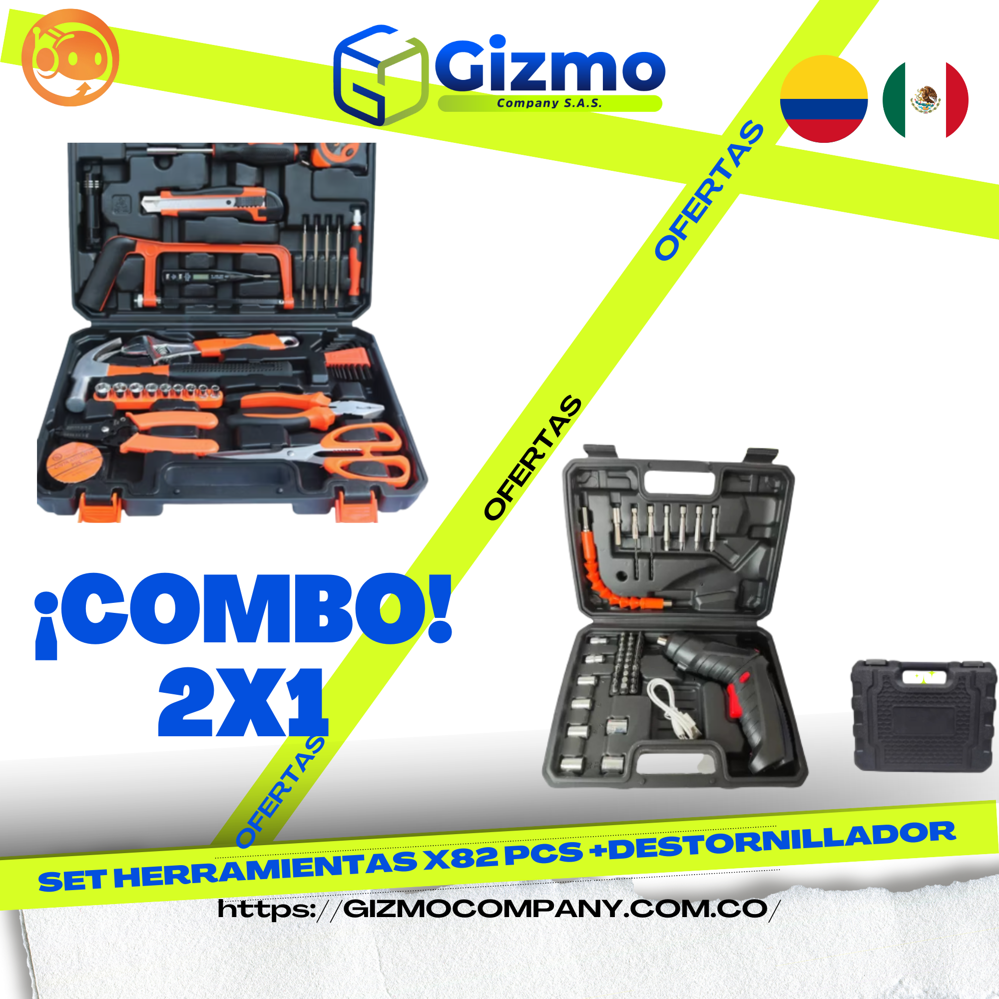 Set Herramientas X82 pcs +Destornillador